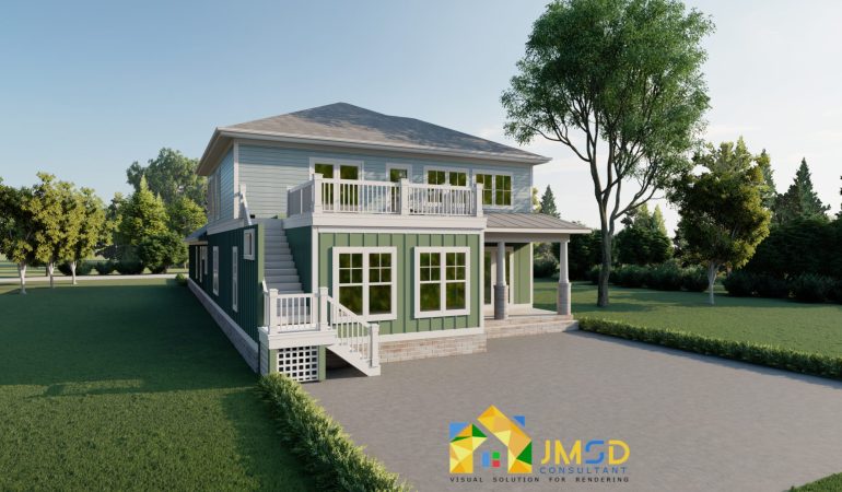 3D Exterior Home Rendering Myrtle Beach South Carolina