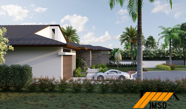 3D Exterior Rendering with Landscape Design Sarasota Florida