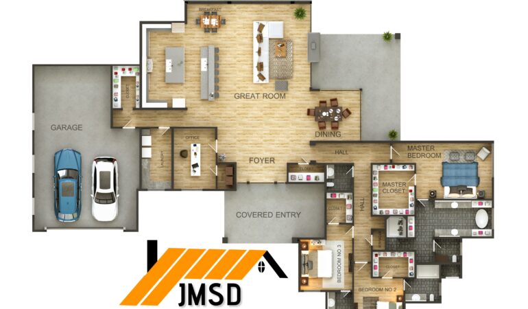 3D Floor Plan Design Rendering Los Angeles California