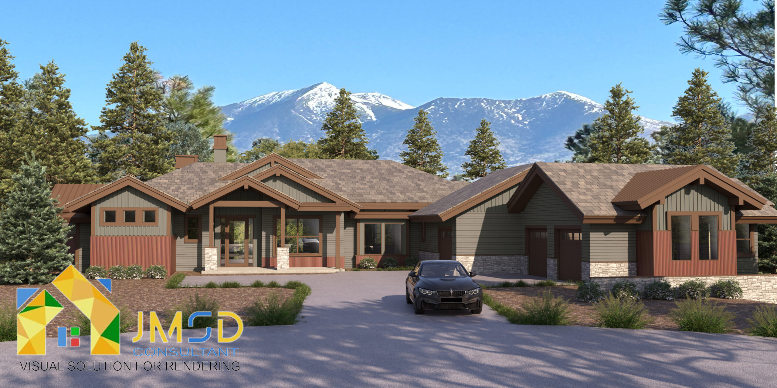 Residential Exterior Rendering Flagstaff Arizona