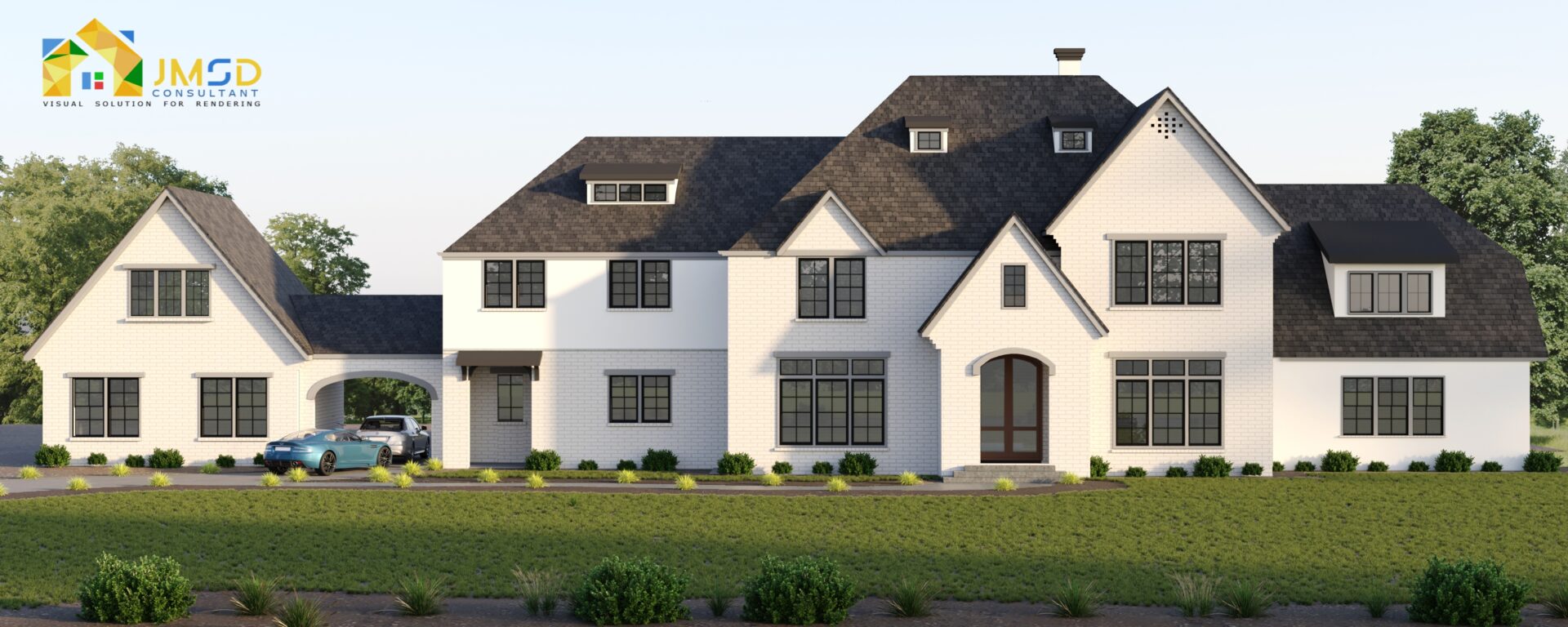 3D Exterior Rendering of a Residential House Design Services